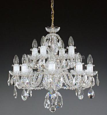 China Villa Chrome Plated Modern Light Fixture Crystal Glass Chandelier for sale