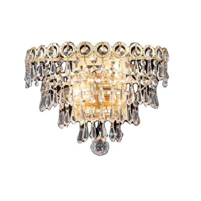 China Villa Glodern color crystal hotel wall sconces for promotion modern wall lamp hotel living room sconces decoration for wholesale price for sale