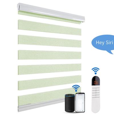 China Chain control Window Motorized Zebra Blinds Automatic  Electric Zebra Blinds en venta