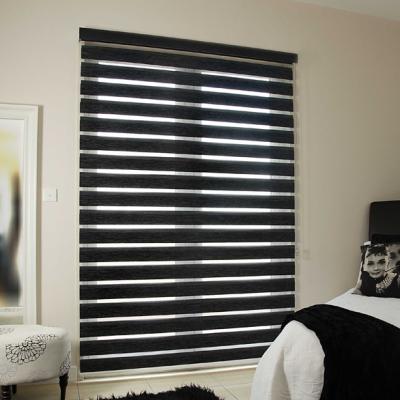 China Black Day And Night Blackout Window Blinds Double Zebra Roller Blinds à venda