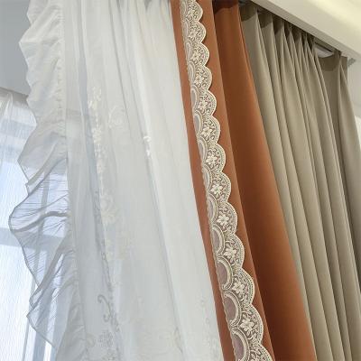 China Australian Cashmere Stitching Modern Luxury Curtains Orange Gray Solid Color zu verkaufen