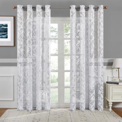 Китай Solid Color Snowflake Sheer Curtains Living Room Bedroom Floating Window Floral Gentle продается