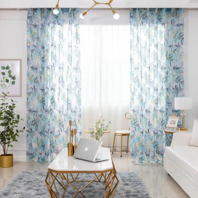 China Hot selling Hot Design Classic Environmental Style Tropical Plant Printed Sheer Curtain for Bedroom Te koop