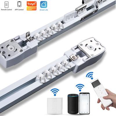 Cina Remote Smart Aluminium Motorized Curtain System Electric Track Curtain Poles in vendita