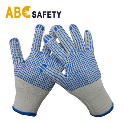 China PVC dots on palm and fingers PVC Dot Fruit Picking Gloves for sale