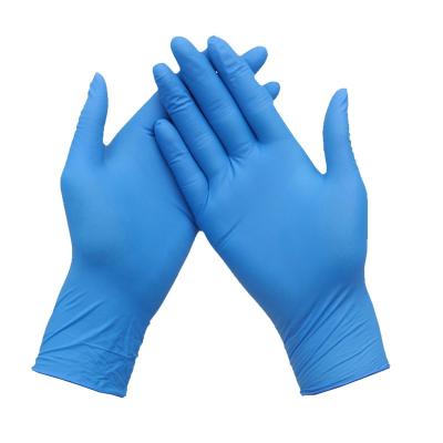 China Anti Slip Powder Free Blue Disposable Nitrile Examination Work Gloves for sale