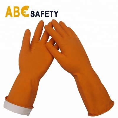 China Orange Household Hand Wash Gloves Smooth / Hard Glove Maker for sale