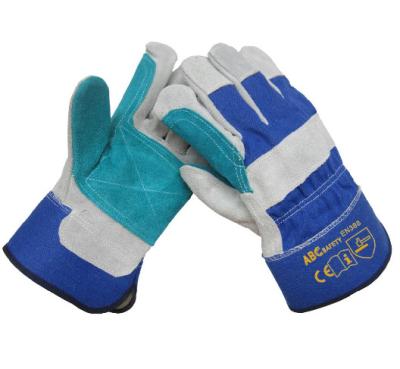 China Cheap Protective Reinforced Palm Construction Cowhide Palm Reinforced Leather Glove for sale