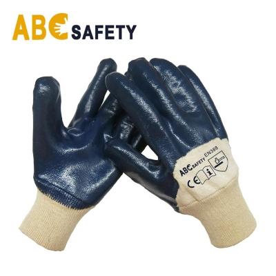 China Anti-smash Cotton Nitrile Coated Jersey Nitrilo Coating Gloves Guante for sale