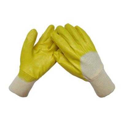 China Machinist Working Gloves Anti Slip Yellow Industrial Nitrile Work Gloves , Chinese Product 34 Nitrile Coated Safety Glove Knitted for sale