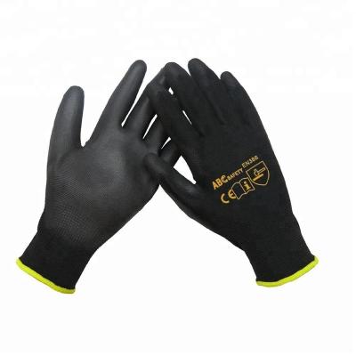 China China Factory Safe Flexible Black PU Coated Hand Gloves CE 3141for General Handling Of Flexible Configuration for sale