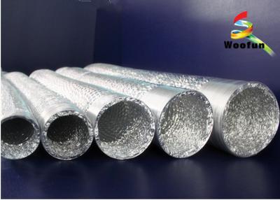 China Silver 5 Fire Rated Flexible Duct Aluminum For Air Conditioning System for sale