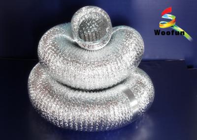 China 5 Inch Silvery Aluminum Flexible Duct , Flame Resistant Flexible Aluminium Ducting for sale