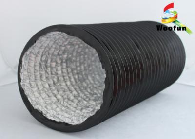 Chine Conduit flexible rond en aluminium noir, conduit d'air multifonctionnel de PVC d'élastique à vendre