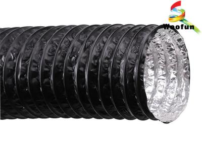 China PVC Aluminum Round Flexible Duct Black For Air Conditioning System for sale