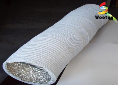 China Flame Resistant 4 Inch Insulated Flexible Duct Aluminum PVC Compressible for sale