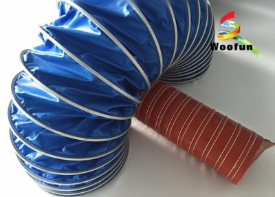 China Round 12 Inch High Temperature Flexible Duct PVC Durable With Iron Buckle for sale