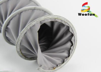 China Gray 6 Inch High Temperature Flexible Duct , Portable Spiral PVC Exhaust Duct for sale