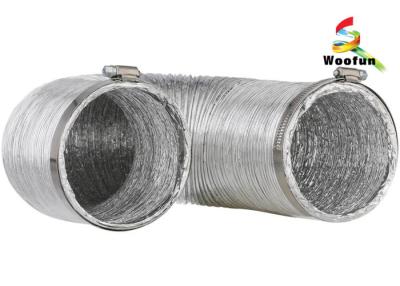 China Air exhausting single or double layer aluminum flexible ducting , flexible aluminum foil duct for sale