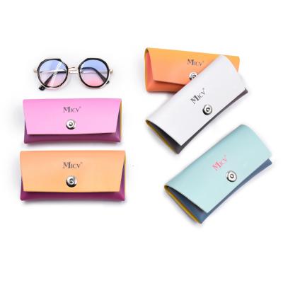 China Eyewear Glasses Wholesale Cute Candy Color Portable Soft PU Leather Sunglass Glass Eyewear Storage Holder Cases Pouch Protective Box for sale