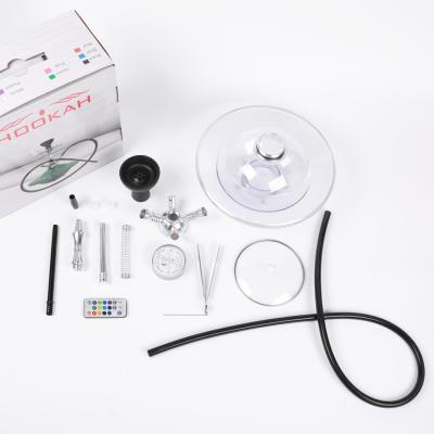 China Hookah Factory Direct Sale Portable Aluminum Acrylic Transparent Single Hose Hookah Set for sale