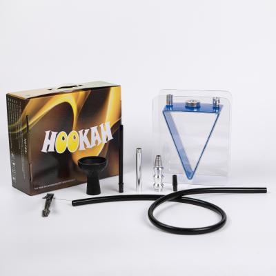 China Portable Wholesale Acrylic Multi Color Shell Hookah Set Hookah Triangle Pot Aluminum Hookah Shisha for sale