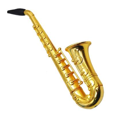 China Zikn Alloy Saxophone Mini Portable Smoking Pipes Metal Unique Tobacco Pipe for sale