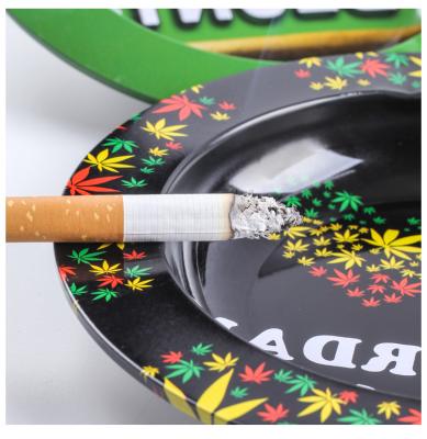 China Creative Cigar Ashtrays Gift FO Ashtray Car Office Tobacco Cigarettes Desky Accessories Tin Ashtray For Home Smoking for sale