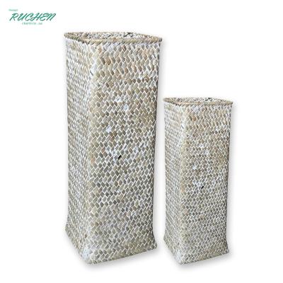 China Country Decorative Rustic Style Storage Sea Grass Vase Flower Vase Baskets Woven Decor Handmade Dry Viable Home Planter for sale