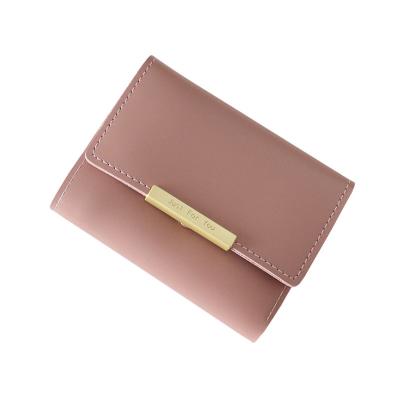 China Small PU Fashion High Quality Leather Credit Card Holder Waterproof Customized Short Wallets Women Coin Purse for sale