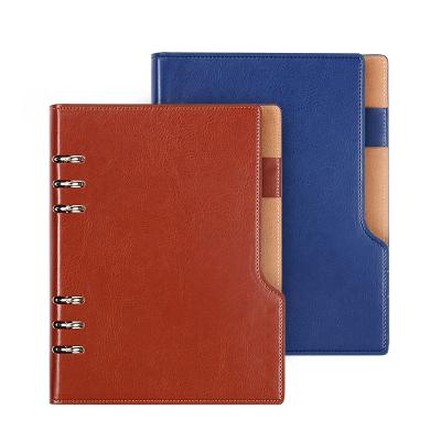 China Business Loose-Leaf Hardcover B5 Conference PU Spiral Notebook Thick Leather Custom Logo for sale