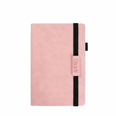 China Cute diary with elasic band 2019 cute diary A6 PU cover leather notebook with elastic band and pen holder for sale