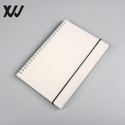 China With Elastic Band Office Supplies PVC Coating Cream Paper Spiral Notebook A5 With Elastic Band for sale