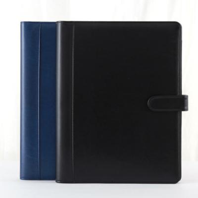 China Handmade Professional Executive Logo PU Manager Business Pocket A4 Custom Printing Leather Folder With Calculator for sale