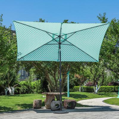 China Modern Wholesale Durable Square Shape Anti-UV Windproof Outdoor Blue Market Umbrella With Tilt for sale