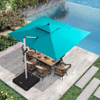 China Sun Wind Rain Make Heavy Duty Large Roman Umbrella With LED Rainproof Umbrella Patio Umbrella Light High Quality for sale