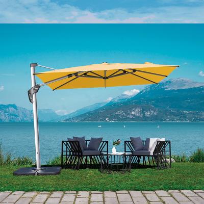 China Sun Wind Rain Make Garden High Quality Parasol Top Roman Umbrella With LED Double Light With Heavy Duty Left And Right Swing Function for sale