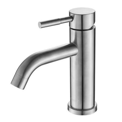 China Metered Faucets Brushed Hot And Cold Basin Faucets Nickel 304 Stainless Steel Material UPC Basin Faucet Mixer Tap for sale