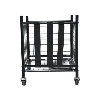 China Durable Sports Ball Storage Vehicle And Storage Rolling Rack With Elastic Shoulder Strap for sale