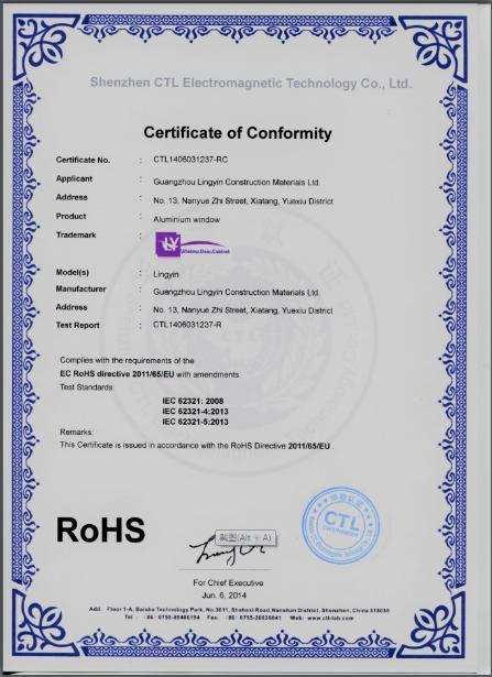 RoHS - Guangzhou Lingyin Construction Materials Ltd.