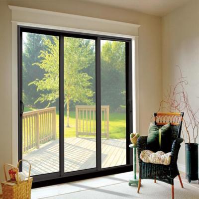 China Magnetic Soundproof White Aluminum Screen Sliding Glass Doors For Balcony for sale