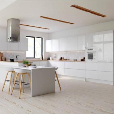 China Environmental Friendly White Classic Wood Kitchen Furniture for sale