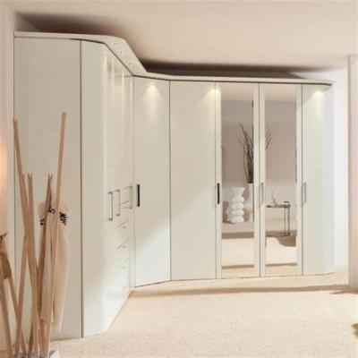 China Modern Solid Wood Wardrobe Home Design Glass Door With Light for sale