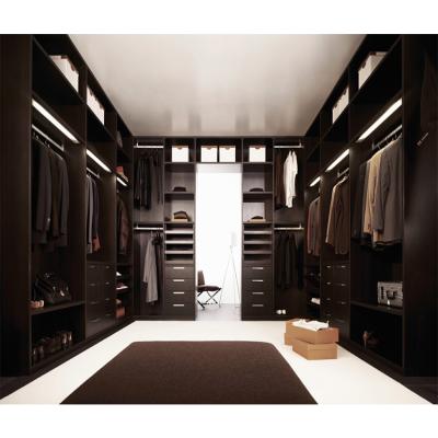 China Solid Wood Modern Decorative Home Furniture Luxury Black Bedroom Wardrobe for sale