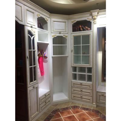 China Cheap Eco - Friendly Bedroom Corner Walk In Wardrobe Closet Designs for sale