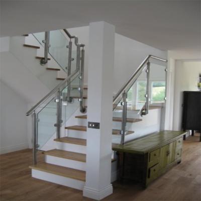 China Cheap Modern Stair Post Balcony Stainless Steel Railing Tempered Glass Railing Handrail for sale