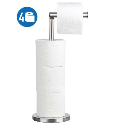 China Modern Free Standing Toilet Paper Holder With Shelf High Quality Stainless Steel Toilet Paper Holder for sale