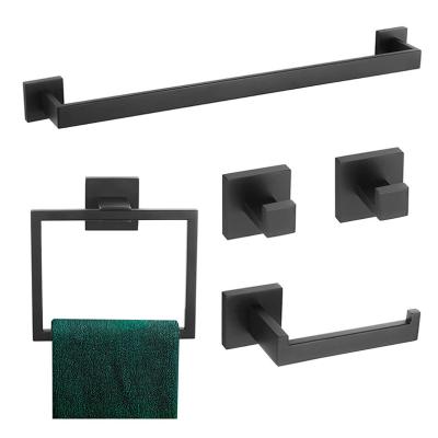 China Top Quality Modern Bathroom Accessories Wall Mounted 5 Piece Stainless Steel Towel Rack for sale