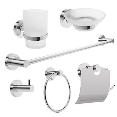 China Modern Economic Simple Bathroom Hardware Set Chrome Finish Bathroom Accessories Set For Bathroom for sale