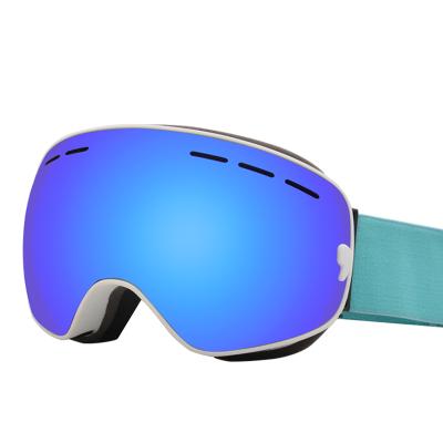 China New UV Protection Snow Goggles With TPU Mirror Coating Double PC Lens And Frame Ski Goggles for sale